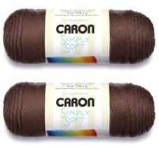 Pacote com 2 fios Yarn Caron Simply Soft Solids Taupe 340,2 g/576 mm