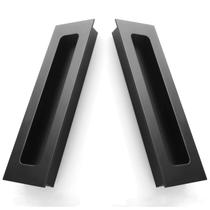 Pacote com 2 Flush Pull Barn Door Buff, liga de magnésio preta de 15 cm Pacote com 2 Flush Pull Barn Door Buff, liga de magnésio preta de 15 cm