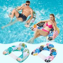 Pacote com 2 flutuadores de piscina OKSUWATER para adultos com porta-copos