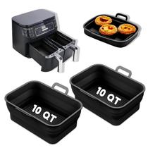 Pacote com 2 forros de silicone para fritadeira de ar NINJA Foodi de 10 litros Vangerute