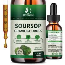 (Pacote com 2) Gotas líquidas de graviola de graviola 60 ml 2000 mg veganas