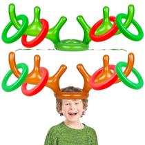 Pacote com 2 jogos infláveis Reindeer Antler Ring Toss Game para crianças
