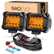 Pacote com 2 lâmpadas LED NAOEVO 4" Amber Spot Flood