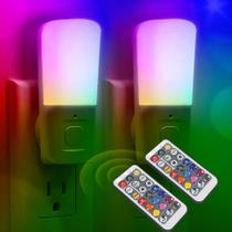 Pacote com 2 lâmpadas noturnas LOHAS Kids LED RGB que mudam de cor