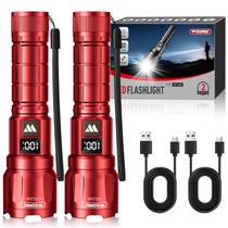 Pacote com 2 lanternas LED WDTPro SFL046, 6000 lúmens, com zoom, IP65 Pacote com 2 lanternas LED WDTPro SFL046, 6000 lúmens, com zoom, IP65