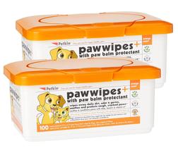 Pacote com 2 lenços umedecidos Petkin Paw Wipes Plus com 200 toalhetes perfumados de laranja Pacote com 2 lenços umedecidos Petkin Paw Wipes Plus com 200 toalhetes perfumados de laranja
