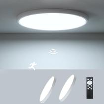 Pacote com 2 luminárias de teto com sensor de movimento ZSYUBO 12" 24W 120V Pacote com 2 luminárias de teto com sensor de movimento ZSYUBO 12" 24W 120V