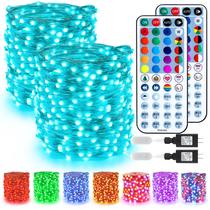 Pacote com 2 luzes Fairy String Lights BrizLabs de 20 m 200 LED que mudam de cor Pacote com 2 luzes Fairy String Lights BrizLabs de 20 m 200 LED que mudam de cor