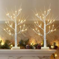 Pacote com 2 luzes LED de bétula branca Artificial Tree Encavy de 60 cm