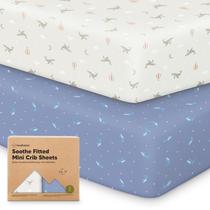 Pacote com 2 mini lençóis de berço KeaBabies 97x66 cm de algodão orgânico