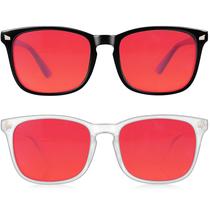 Pacote com 2 óculos bloqueadores de luz azul Vbewo Red Lens