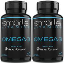 (Pacote com 2) Óleo de peixe Omega 3 Smarter 2000 mg Triple Strength