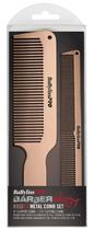 Pacote com 2 pentes de metal BaBylissPro Barberology ROSEFX para barbeiro