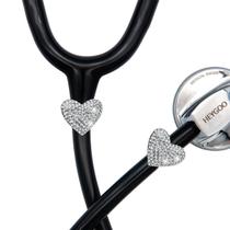 Pacote com 2 pingentes para estetoscópio HEYGOO Spark Bling Love Heart
