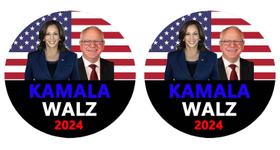 Pacote com 2 pinos e emblemas circulares Harris Walz 2024 Pacote com 2 pinos e emblemas circulares Harris Walz 2024