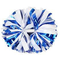 Pacote com 2 pompons Cheerleading Hooshing em azul e branco Pacote com 2 pompons Cheerleading Hooshing em azul e branco