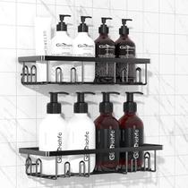 Pacote com 2 prateleiras de chuveiro adesivas Shower Caddy Getsrichfc Pacote com 2 prateleiras de chuveiro adesivas Shower Caddy Getsrichfc