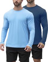 Pacote com 2 protetores solares Rash Guard HOPLYNN UPF 50+ para homens Pacote com 2 protetores solares Rash Guard HOPLYNN UPF 50+ para homens