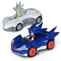 Pacote com 2 Pull-Back Racers NKOK Sonic The Hedgehog Silver e Sonic