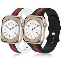 Pacote com 2 Pulseiras de design compatíveis com Apple Watch de 38 mm a 49 mm
