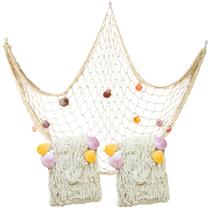 Pacote com 2 redes de pesca TEMUCY, decoração de 200 cm com conchas