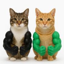 Pacote com 2 roupas para gatos e gatinhos, Halloween, Muscle Arms Pacote com 2 roupas para gatos e gatinhos, Halloween, Muscle Arms