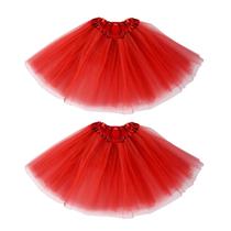Pacote com 2 saias tutu para mulheres e meninas 3 camadas de tutu vermelho Pacote com 2 saias tutu para mulheres e meninas 3 camadas de tutu vermelho