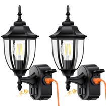 Pacote com 2 sensores de movimento Porch Lamomo, preto para uso externo Pacote com 2 sensores de movimento Porch Lamomo, preto para uso externo