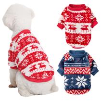 Pacote com 2 suéteres de Natal vermelhos e azuis para cães Kyaringtso XS Pacote com 2 suéteres de Natal vermelhos e azuis para cães Kyaringtso XS