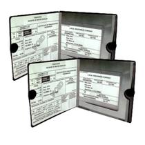 Pacote com 2 suportes de carteira de documentos para seguro automóvel