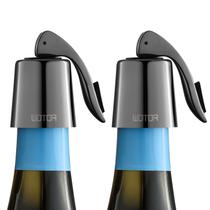 Pacote com 2 tampas para garrafas de vinho WOTOR em aço inoxidável Pacote com 2 tampas para garrafas de vinho WOTOR em aço inoxidável