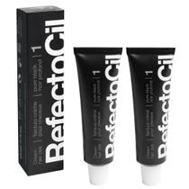 Pacote com 2 tinturas para cabelo RefectoCil Cream Professional Black (1)