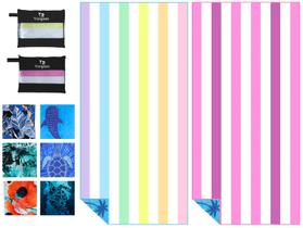 Pacote com 2 toalhas de praia de microfibra Yongoes 81x180 cm Quick Dry