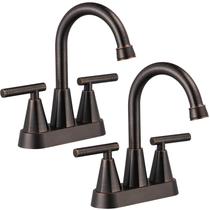 Pacote com 2 torneiras de banheiro Cobbe, conjunto central de 4" com dreno ORB