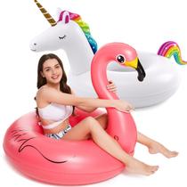 Pacote com 2 Unicorn Flamingo infláveis Pool Floats Jasonwell