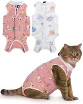 Pacote com 2 unidades Cat Recovery Suit ANWA para gatos após cirurgia Pacote com 2 unidades Cat Recovery Suit ANWA para gatos após cirurgia