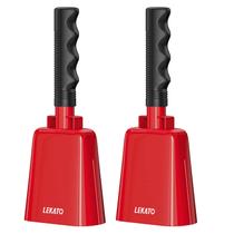 Pacote com 2 unidades de aço Cow Bell LEKATO de 8 polegadas com alça para eventos Pacote com 2 unidades de aço Cow Bell LEKATO de 8 polegadas com alça para eventos