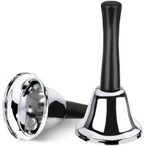 Pacote com 2 unidades de aço prateado Hand Bell Joyberg de 12 cm/4,9 polegadas