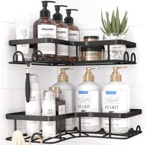 Pacote com 2 unidades de chuveiro Caddy Sakugi Corner em aço inoxidável preto Pacote com 2 unidades de chuveiro Caddy Sakugi Corner em aço inoxidável preto