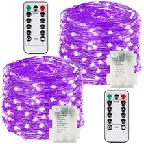 Pacote com 2 unidades de controle remoto String Light BOSSERN, 100 LED, com bateria roxa Pacote com 2 unidades de controle remoto String Light BOSSERN, 100 LED, com bateria roxa
