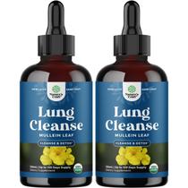 Pacote com 2 unidades de desintoxicação pulmonar orgânica Mullein Drops Natures Craft