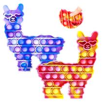 Pacote com 2 unidades de silicone sensorial Fidget Llama Toys WHATOOK Alpaca Popper