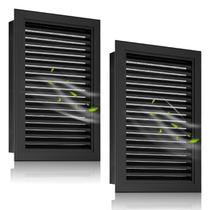 Pacote com 2 unidades de ventilação de alumínio Gable Vent Zepoty, 30 x 45 cm com tela preta Pacote com 2 unidades de ventilação de alumínio Gable Vent Zepoty, 30 x 45 cm com tela preta