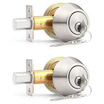 Pacote com 2 unidades Deadbolt Probrico Satin Nickel de Cilindro Duplo