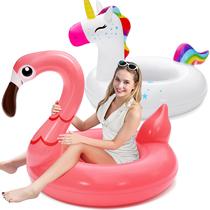 Pacote com 2 unidades infláveis Pool Float Sloosh Unicorn Flamingo