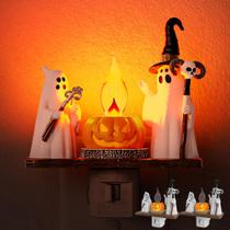 Pacote com 2 unidades Night Light Briignite Ghost Campfire Halloween