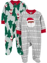 Pacote com 2 unidades Simple Joys Baby Holiday Fleece Footed Sleep & Play Pacote com 2 unidades Simple Joys Baby Holiday Fleece Footed Sleep & Play