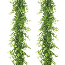 Pacote com 2 unidades verdes de eucalipto artificial Garland Dolicer 3,6 m Pacote com 2 unidades verdes de eucalipto artificial Garland Dolicer 3,6 m