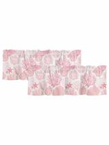 Pacote com 2 Valances Rullikatlyi Pink Coastal para Windows 54x46cm Pacote com 2 Valances Rullikatlyi Pink Coastal para Windows 54x46cm