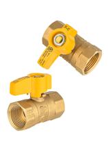 (Pacote com 2) Válvula de esfera de latão a gás EFIELD 3/8" FIP x 3/8" FIP